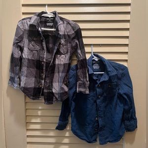 Two Long Sleeve Button Down Shirts 3T